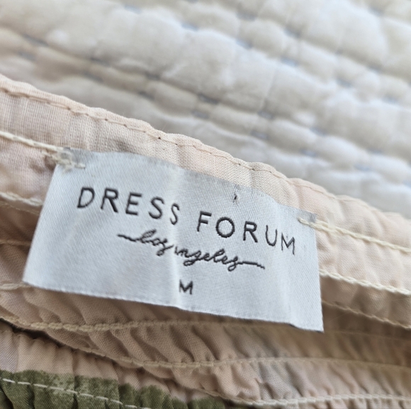 The Bahamas Cutout Smocked Maxi Dress- Green Brown Border Print M - Picture 6 of 10